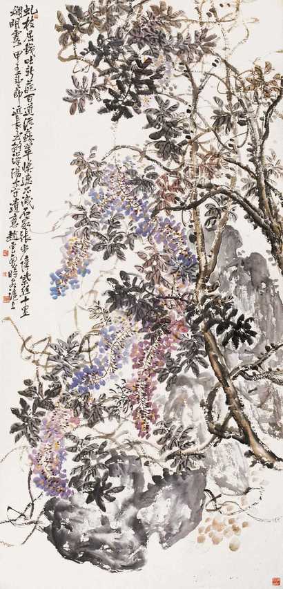 赵云壑 甲子（1924年）作 紫藤 立轴